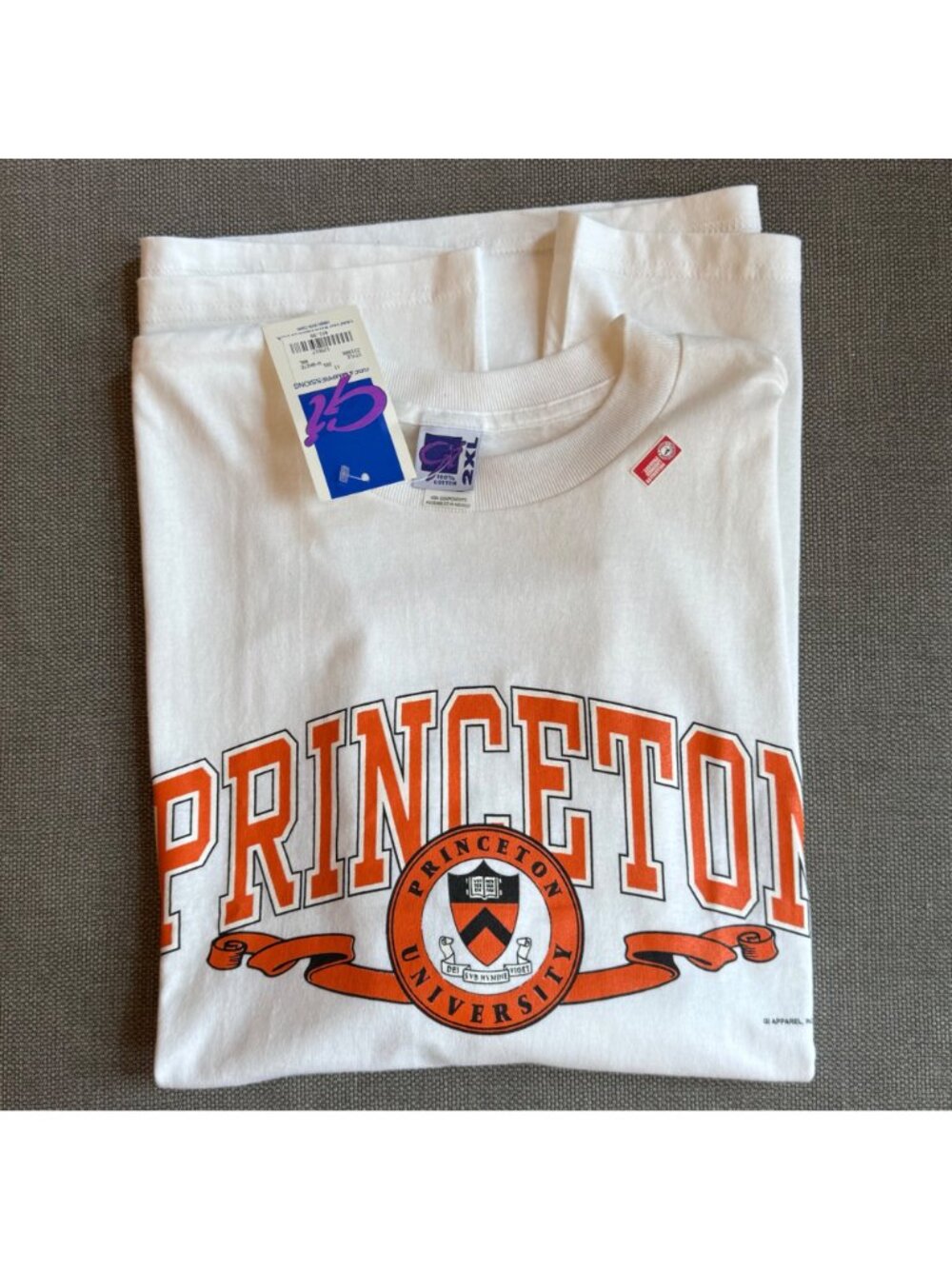 NWT Vintage Princeton University Graphic Logo T-Shirt Size Mens Size 2XL White
